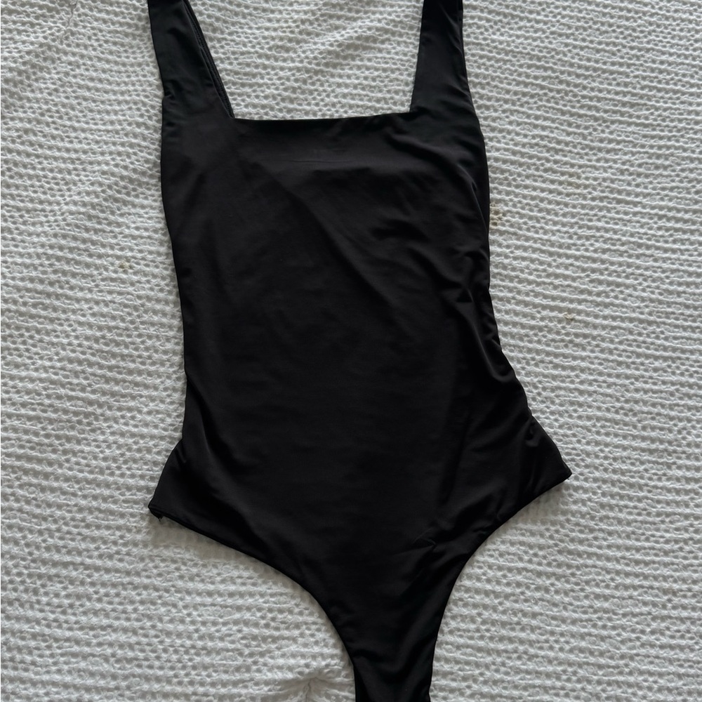 Black Body Suit- Thong back